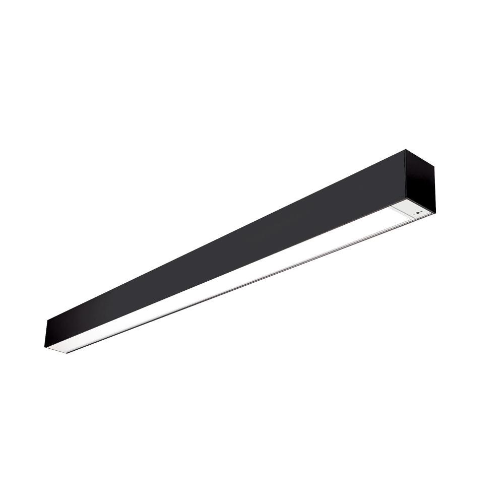 4' L-Line LED Indirect/Direct Linear, 6152lm / Selectable CCT, Black Finish, with EM & Motion