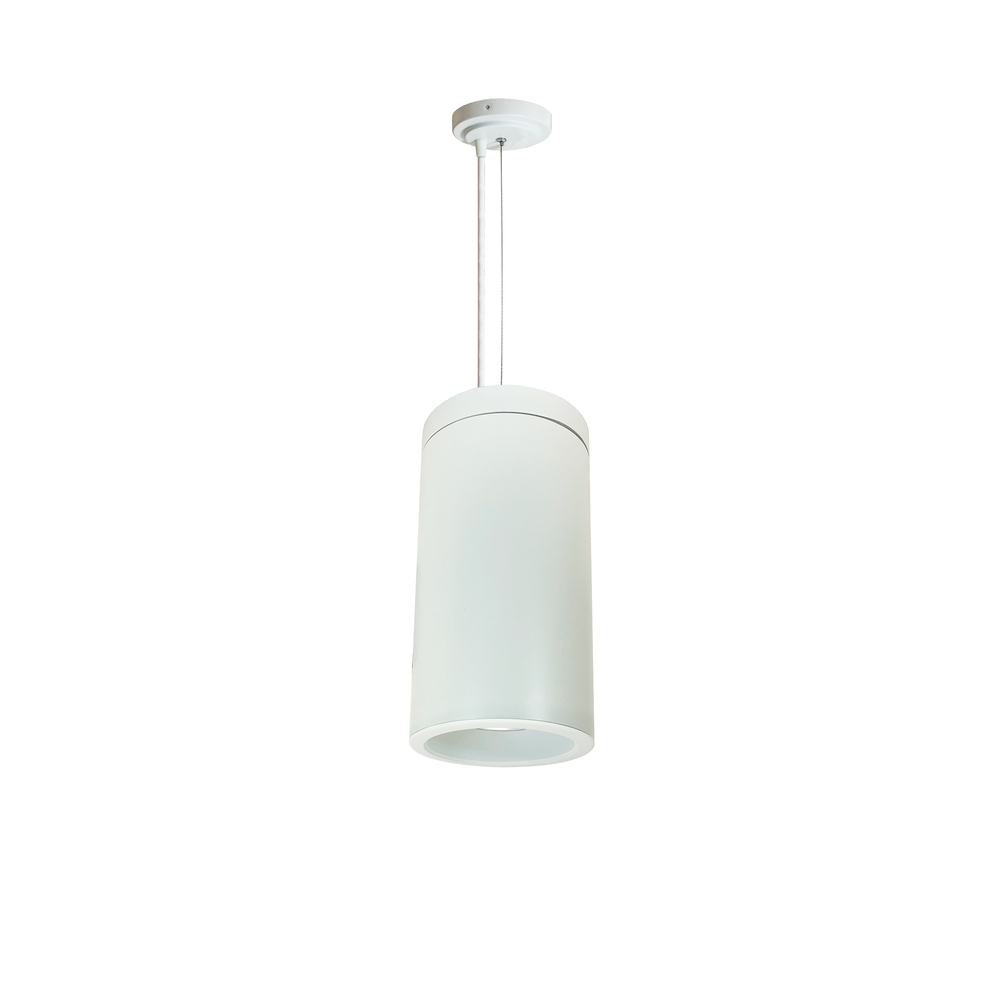 6" Cobalt Cable Mount Cylinder, White, 750L, 3000K, White Reflector, 120V Triac/ELV/0-10V & 277V