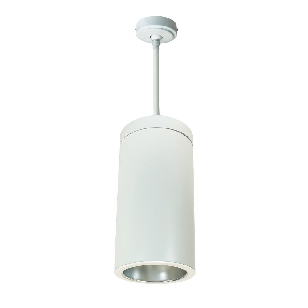 6" Sapphire III Pendant Mount White Cylinder, Diffused Clear Reflector/Matte Powder White