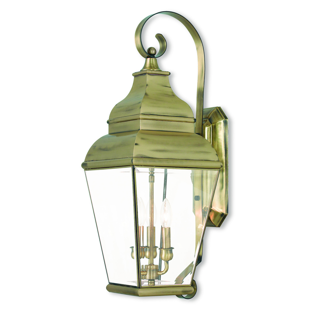 3 Light AB Outdoor Wall Lantern