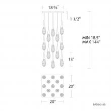 Schonbek Beyond BPD21213S-PN - Hibiscus 13 Light 120-277V Multi-Light Pendant (Square Canopy) in Polished Nickel with Clear Optic