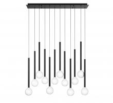 Lib & Co. US 10150-02 - Positano, 12 Light Linear LED Chandelier, Matte Black