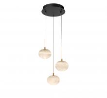 Lib & Co. US 12120-02 - Calcolo, 3 Light Round LED Pendant, Matte Black