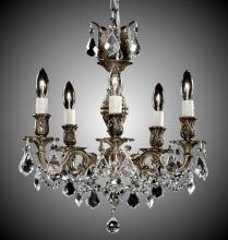 American Brass & Crystal CH9512-A-05S-ST - 5 Light Rosetta Chandelier