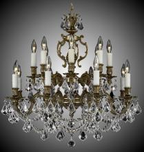 American Brass & Crystal CH9572-O-01G-PI - 8+8 Light Rosetta Chandelier