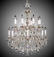 American Brass & Crystal CH9580-A-16G-PI - 8+8 Light Rosetta Chandelier