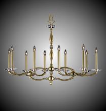 American Brass & Crystal IL5346-36G-ST - 10 Light Kensington Island Light
