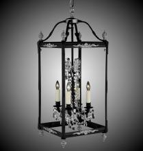 American Brass & Crystal LT2414-O-05S-07G-PI - 4 Light 13 inch Extended Square Lantern with Crystal and Glass