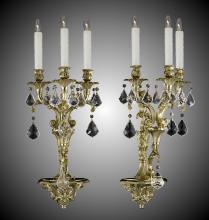 American Brass & Crystal WS9086-A-16G-ST - 3 Light Extended Blairsden Wall Sconce