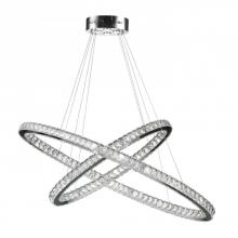 Worldwide Lighting Corp W83151KC48-3500K - Galaxy 30 Integrated LEd Light Chrome Finish diamond Cut Crystal Constellation Ring Chandelier 3500K