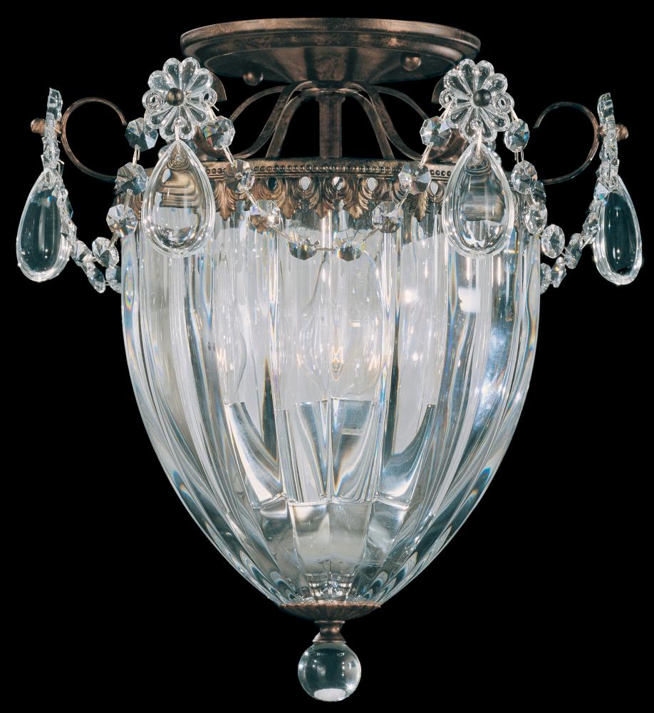 Bagatelle 3 Light 120V Semi-Flush Mount in French Gold with Heritage Handcut Crystal