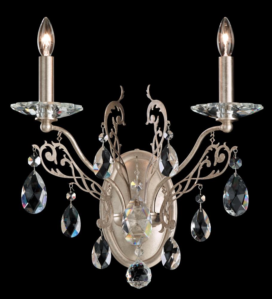 Filigrae 2 Light 120V Wall Sconce in French Gold with Heritage Handcut Crystal