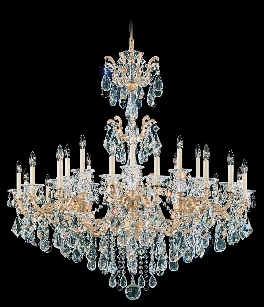 La Scala 24 Light 120V Chandelier in Etruscan Gold with Heritage Handcut Crystal