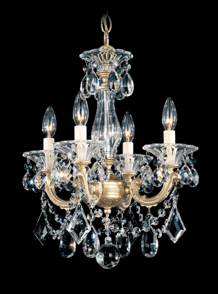 La Scala 4 Light 120V Chandelier in Heirloom Gold with Heritage Handcut Crystal