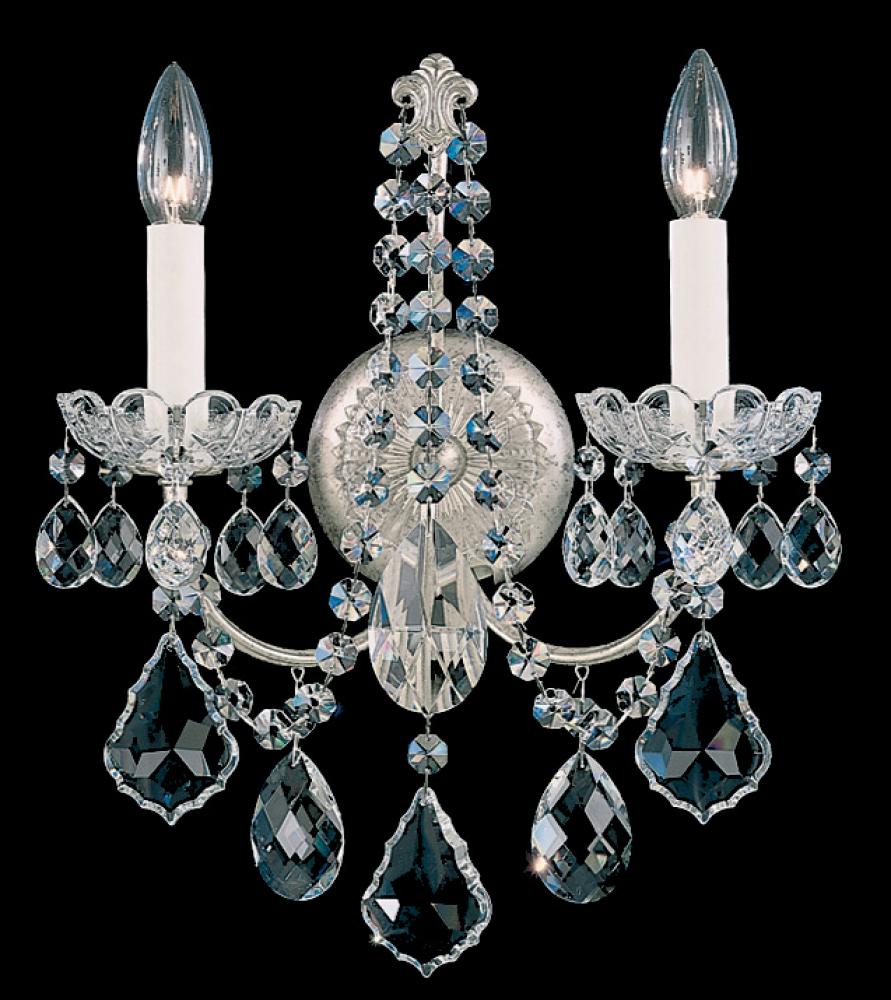 New Orleans 2 Light 120V Wall Sconce in Polished Silver with Heritage Handcut Crystal