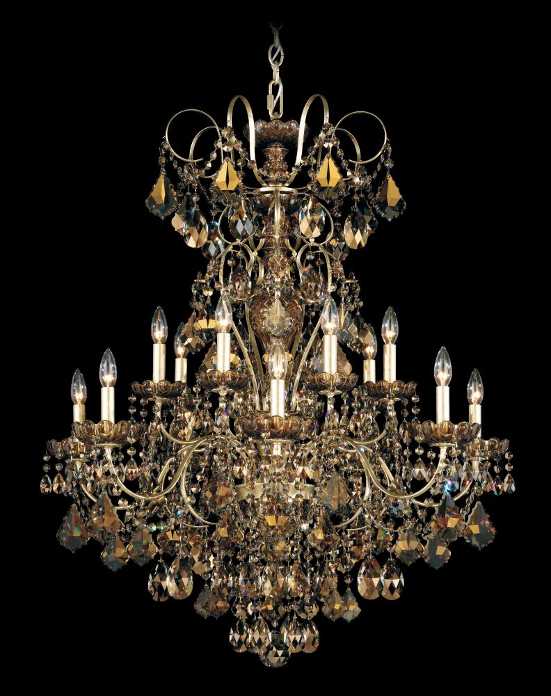 New Orleans 14 Light 120V Chandelier in Aurelia with Heritage Handcut Crystal