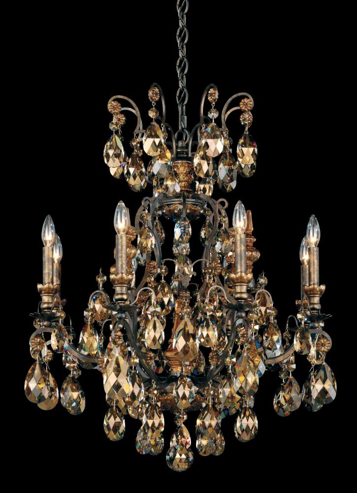 Renaissance 9 Light 120V Chandelier in Heirloom Bronze with Heritage Handcut Crystal