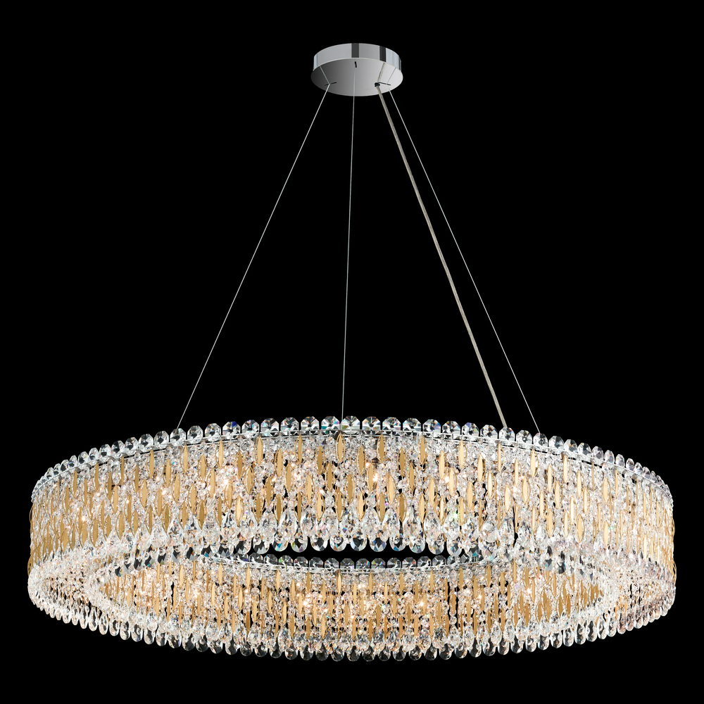 Sarella 27 Light 120V Pendant in Heirloom Gold with Clear Crystals from Swarovski