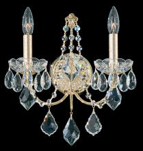 Schonbek 1870 1702-40 - Century 2 Light 120V Wall Sconce in Polished Silver with Heritage Handcut Crystal