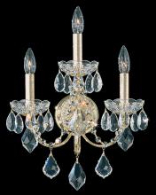 Schonbek 1870 1703-22 - Century 3 Light 120V Wall Sconce in Heirloom Gold with Heritage Handcut Crystal