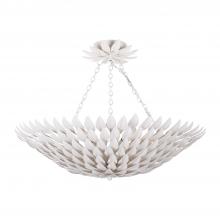 Crystorama 517-MT_CEILING - Broche 6 Light Matte White Semi Flush Mount