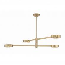 Crystorama ORS-734-MG - Orson 4 Light Modern Gold Linear Chandelier