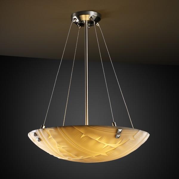 18" LED Pendant Bowl w/ LARGE SQUARE W/ POINT FINIALS