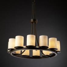 Justice Design Group POR-8763-10-SAWT-DBRZ - Dakota 12-Light Ring Chandelier (Tall)