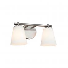 Justice Design Group FSN-8032-OPAL-NCKL - Alpino 2-Light Bath Bar