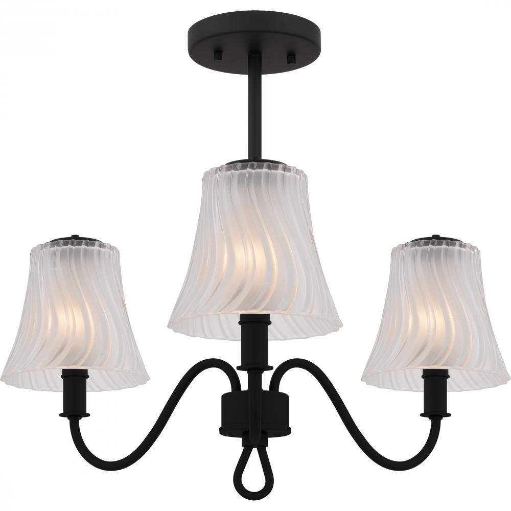 McKinney 3-Light Matte Black Semi-Flush Mount