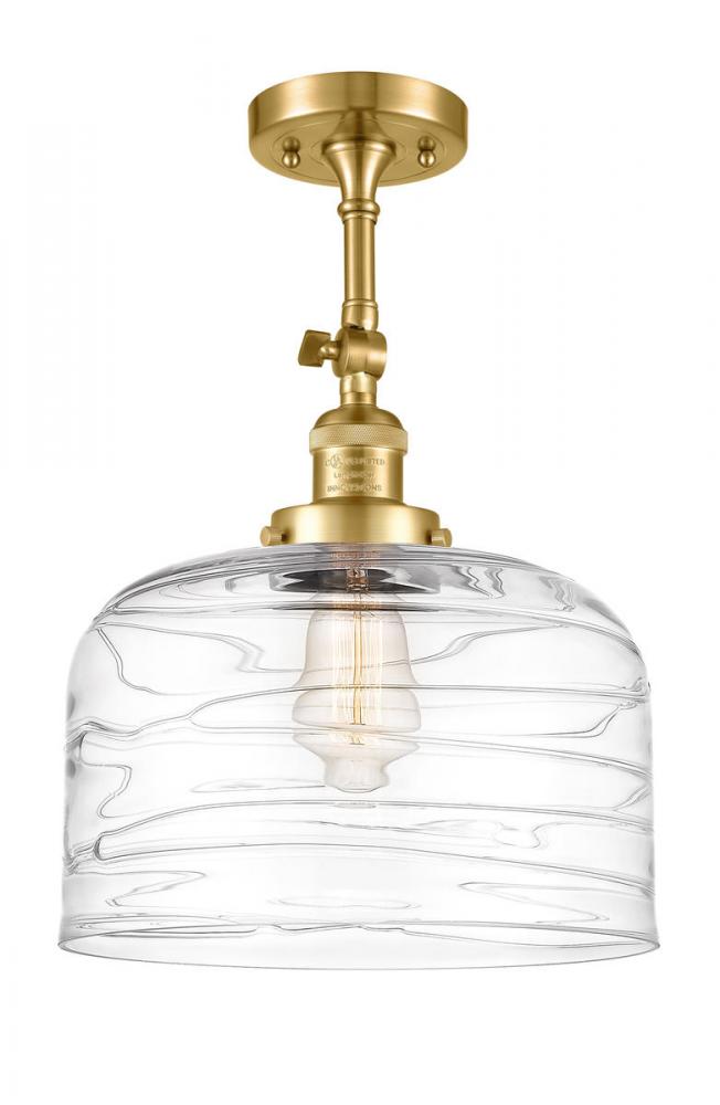 Bell - 1 Light - 12 inch - Satin Gold - Adjustable Semi-Flush Mount