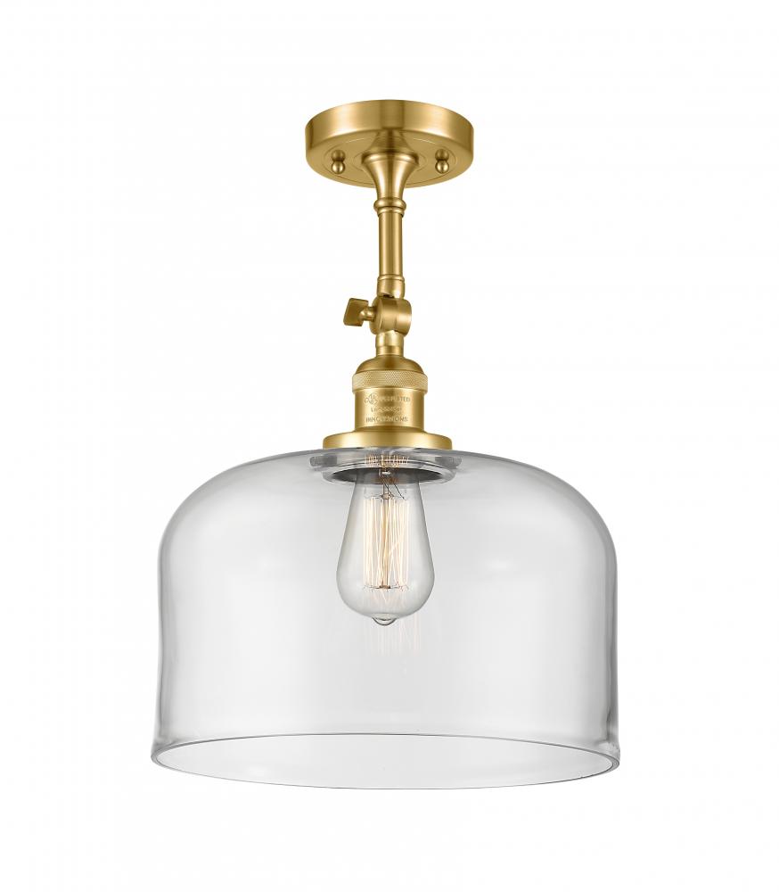 Bell - 1 Light - 12 inch - Satin Gold - Semi-Flush Mount