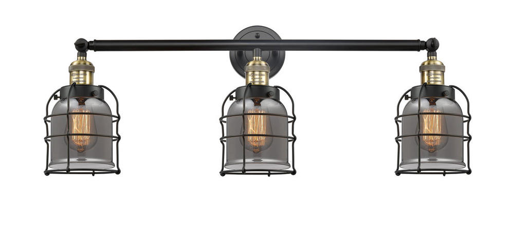 Bell Cage - 3 Light - 31 inch - Black Antique Brass - Bath Vanity Light