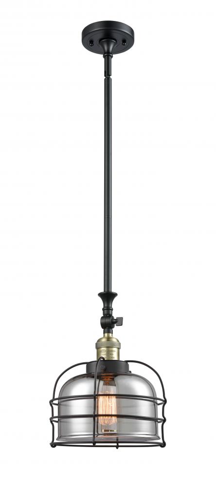 Bell Cage - 1 Light - 9 inch - Black Antique Brass - Stem Hung - Adjustable Mini Pendant