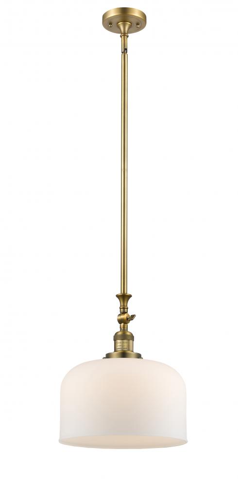 Bell - 1 Light - 12 inch - Brushed Brass - Stem Hung - Adjustable Mini Pendant