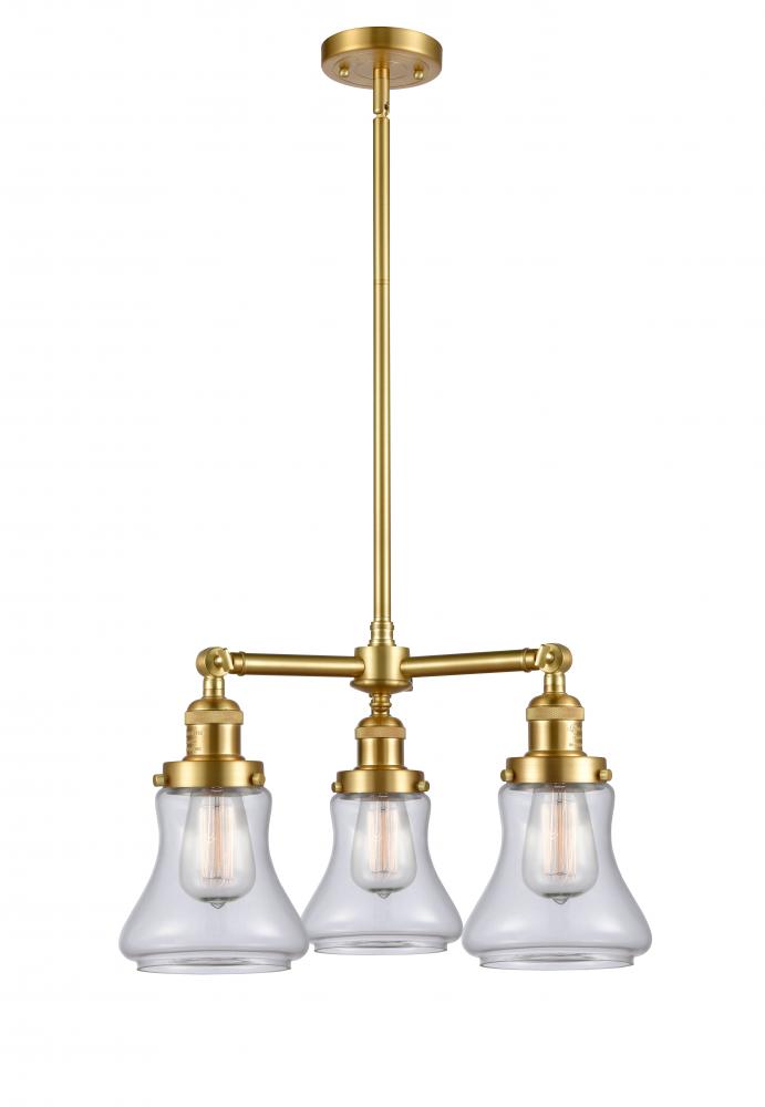 Bellmont - 3 Light - 18 inch - Satin Gold - Stem Hung - Chandelier