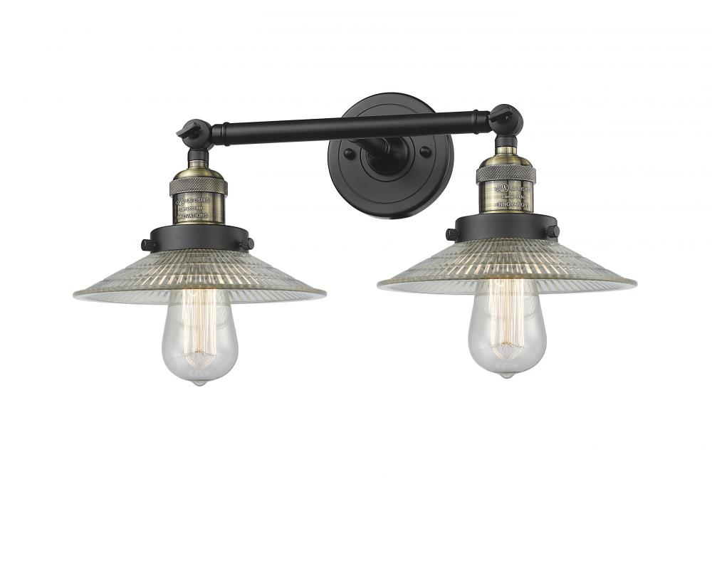 Halophane - 2 Light - 18 inch - Black Antique Brass - Adjustable Bath Vanity Light