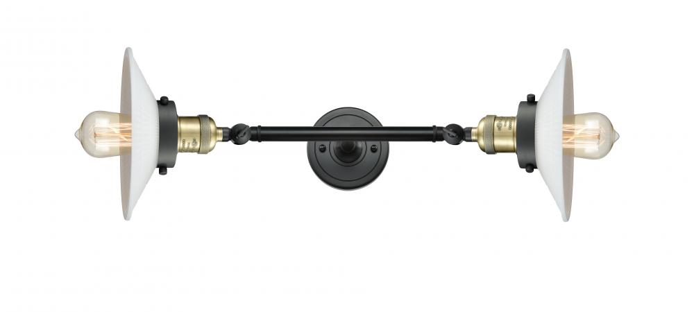 Halophane - 2 Light - 9 inch - Black Antique Brass - Adjustable Bath Vanity Light