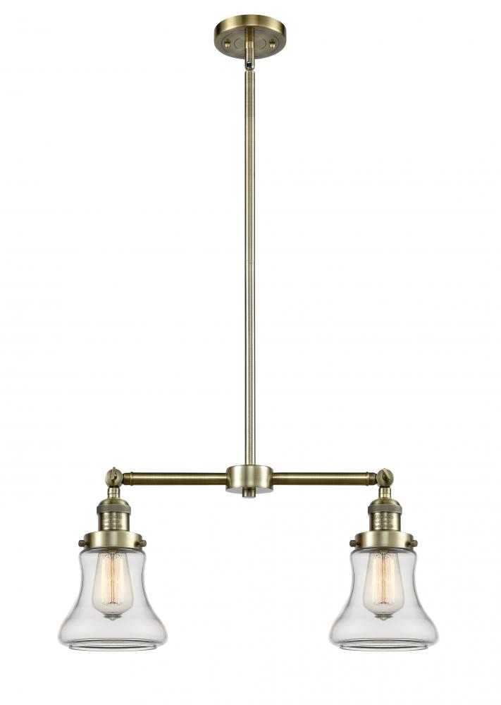 Bellmont - 2 Light - 21 inch - Antique Brass - Stem Hung - Adjustable Island Light
