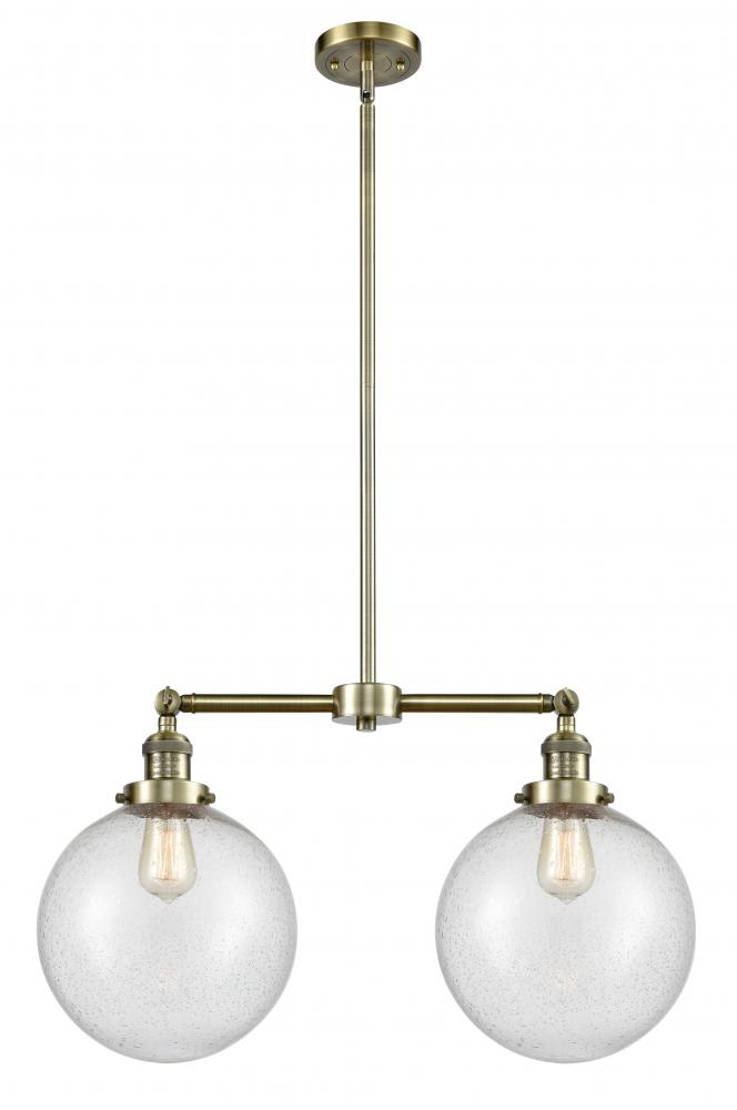 Beacon - 2 Light - 25 inch - Antique Brass - Stem Hung - Adjustable Island Light