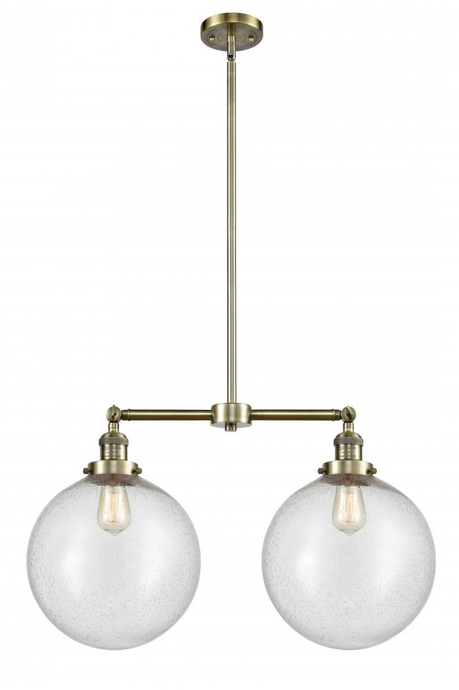 Beacon - 2 Light - 27 inch - Antique Brass - Stem Hung - Adjustable Island Light