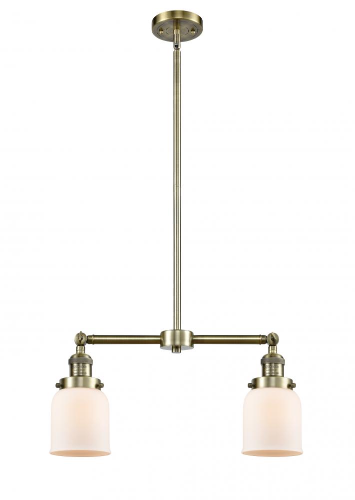 Bell - 2 Light - 21 inch - Antique Brass - Stem Hung - Adjustable Island Light