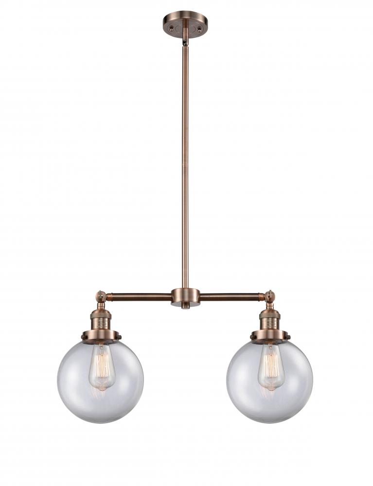 Beacon - 2 Light - 25 inch - Antique Copper - Stem Hung - Adjustable Island Light