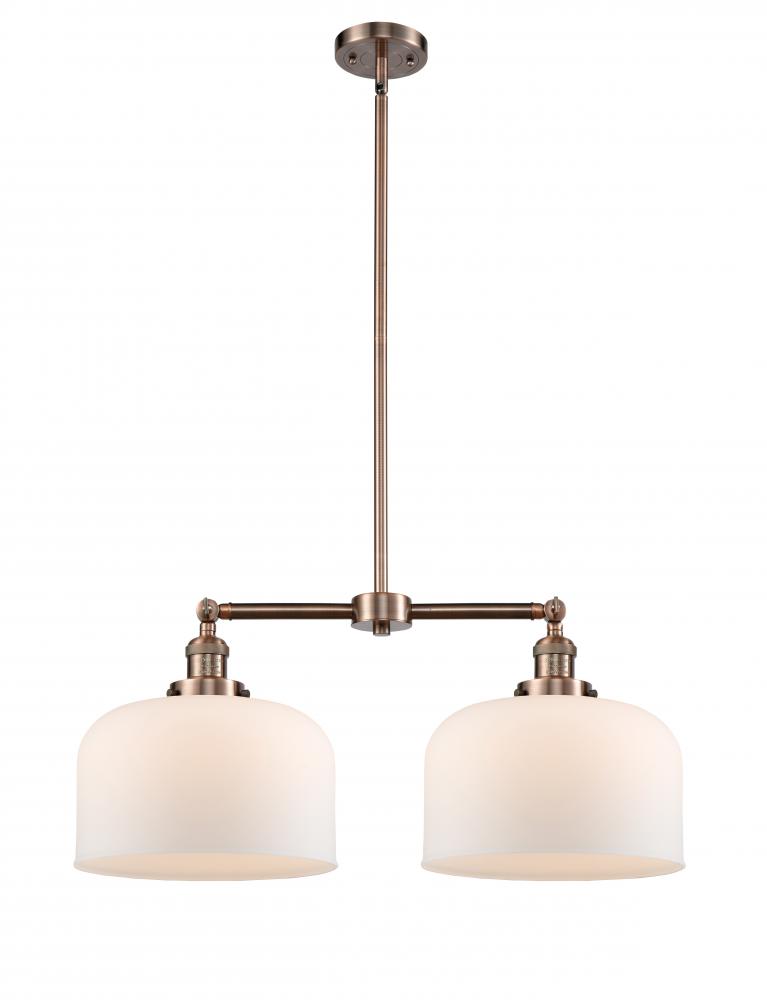 Bell - 2 Light - 21 inch - Antique Copper - Stem Hung - Adjustable Island Light