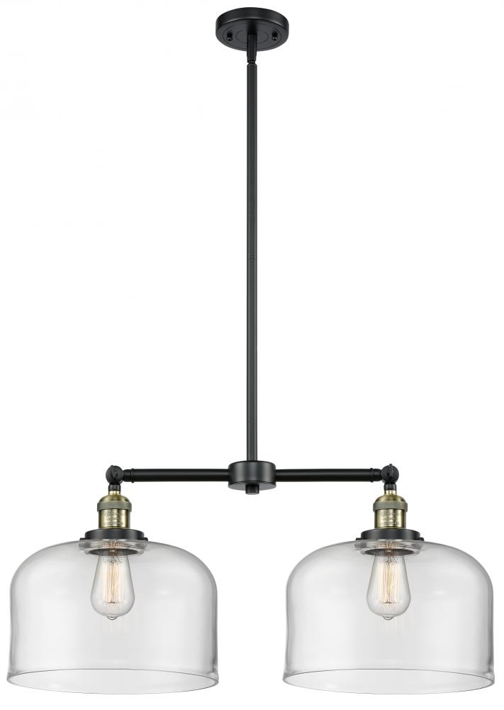 Bell - 2 Light - 21 inch - Black Antique Brass - Stem Hung - Adjustable Island Light