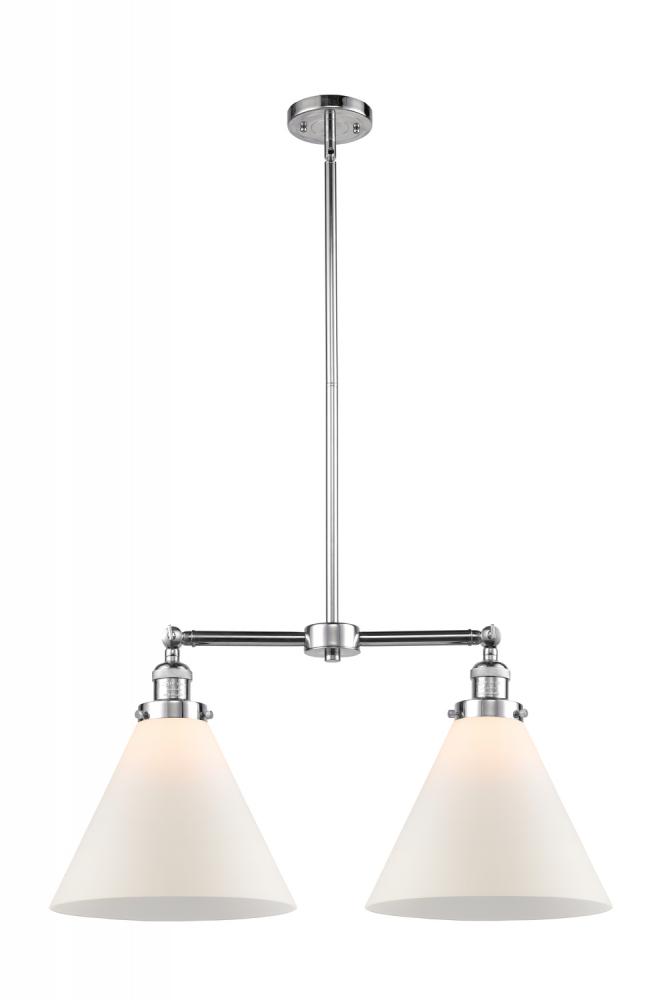 Cone - 2 Light - 21 inch - Polished Chrome - Stem Hung - Adjustable Island Light
