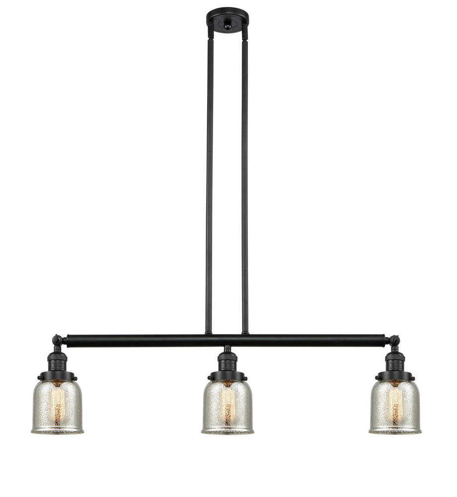 Bell - 3 Light - 38 inch - Matte Black - Stem Hung - Adjustable Island Light