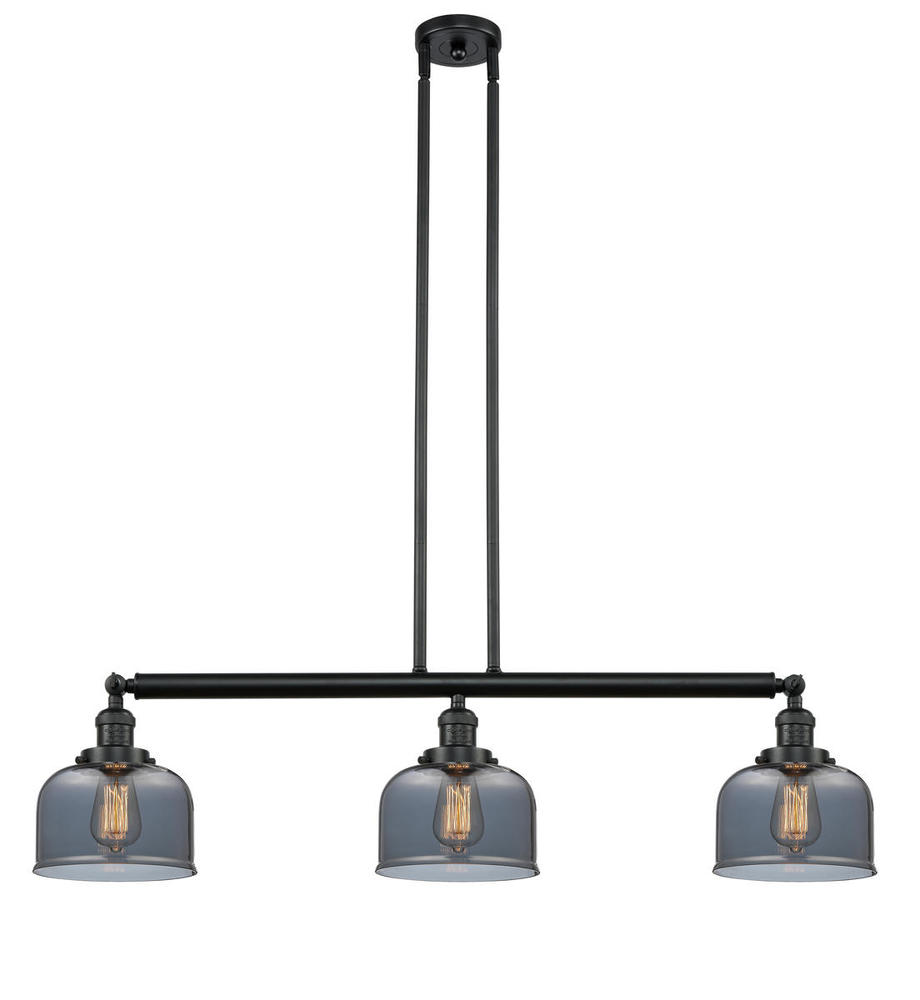 Bell - 3 Light - 41 inch - Matte Black - Stem Hung - Adjustable Island Light