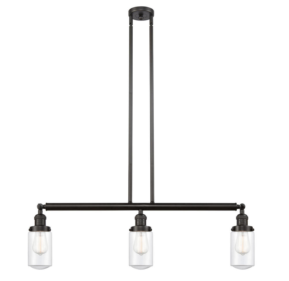 Dover - 3 Light - 37 inch - Oil Rubbed Bronze - Stem Hung - Adjustable Island Light