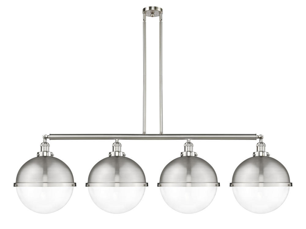 Hampden - 4 Light - 58 inch - Brushed Satin Nickel - Stem Hung - Adjustable Island Light